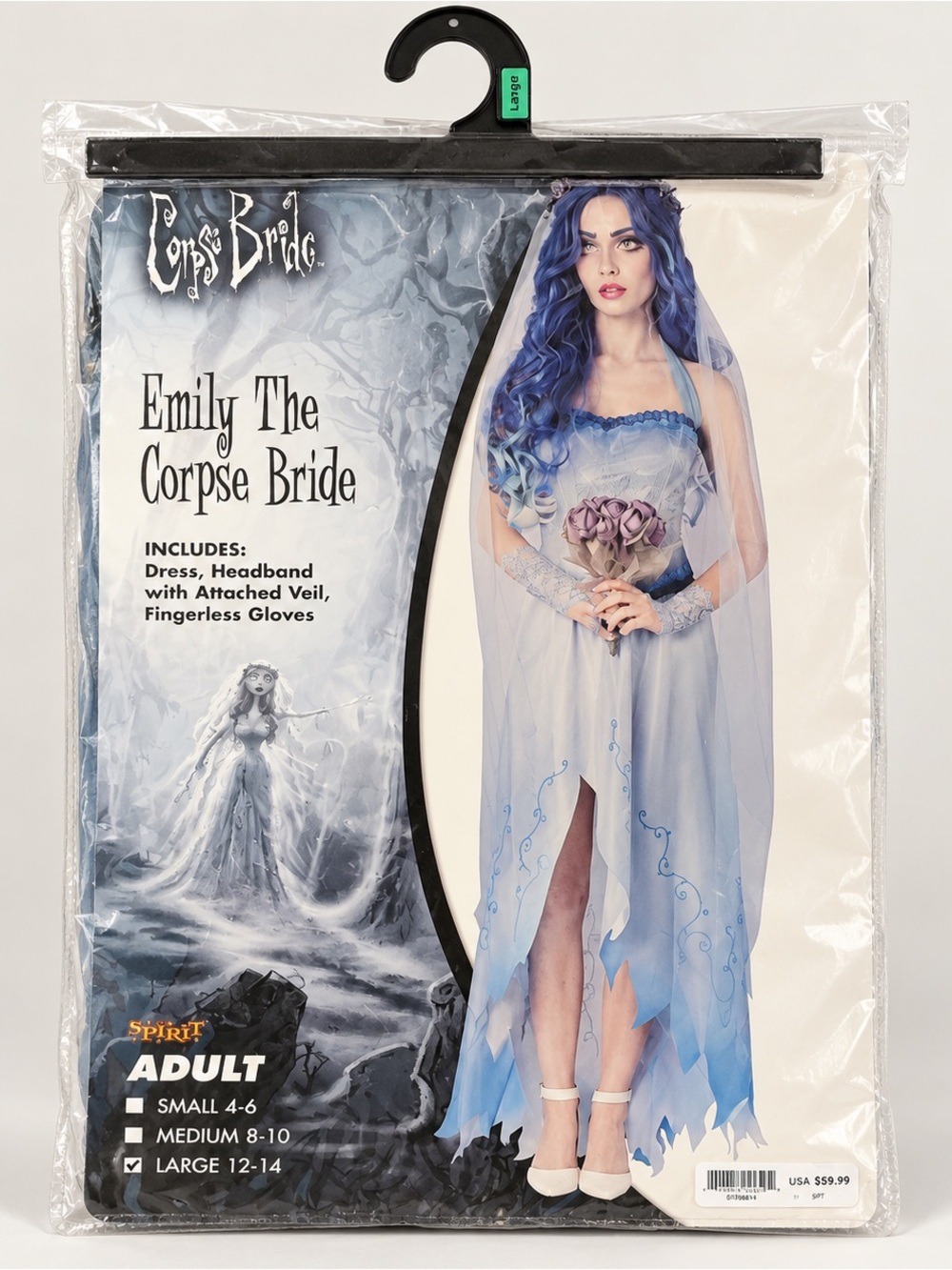 Spirit Emily The Corpse Bride Costume - Blue and Purple.